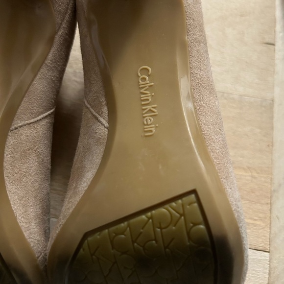 Womens Calvin Klein Nastassia Peep Toe Open Side Boots, Desert Sand Size 7.5 - Picture 7 of 9